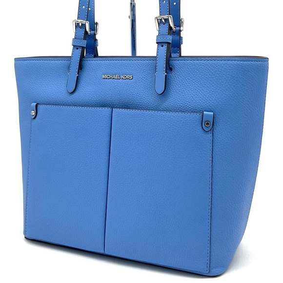 Michael Kors Jet Set Medium Pocket Tote Bag South Pacific Blue - Picture 1 of 12